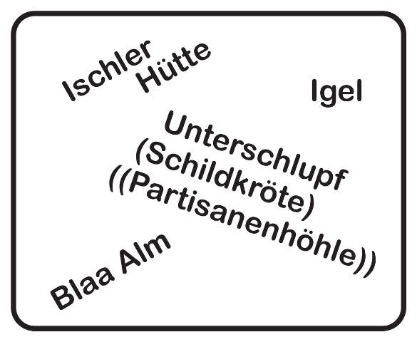Schild Hüttner Altaussee beim Salzbergwerk